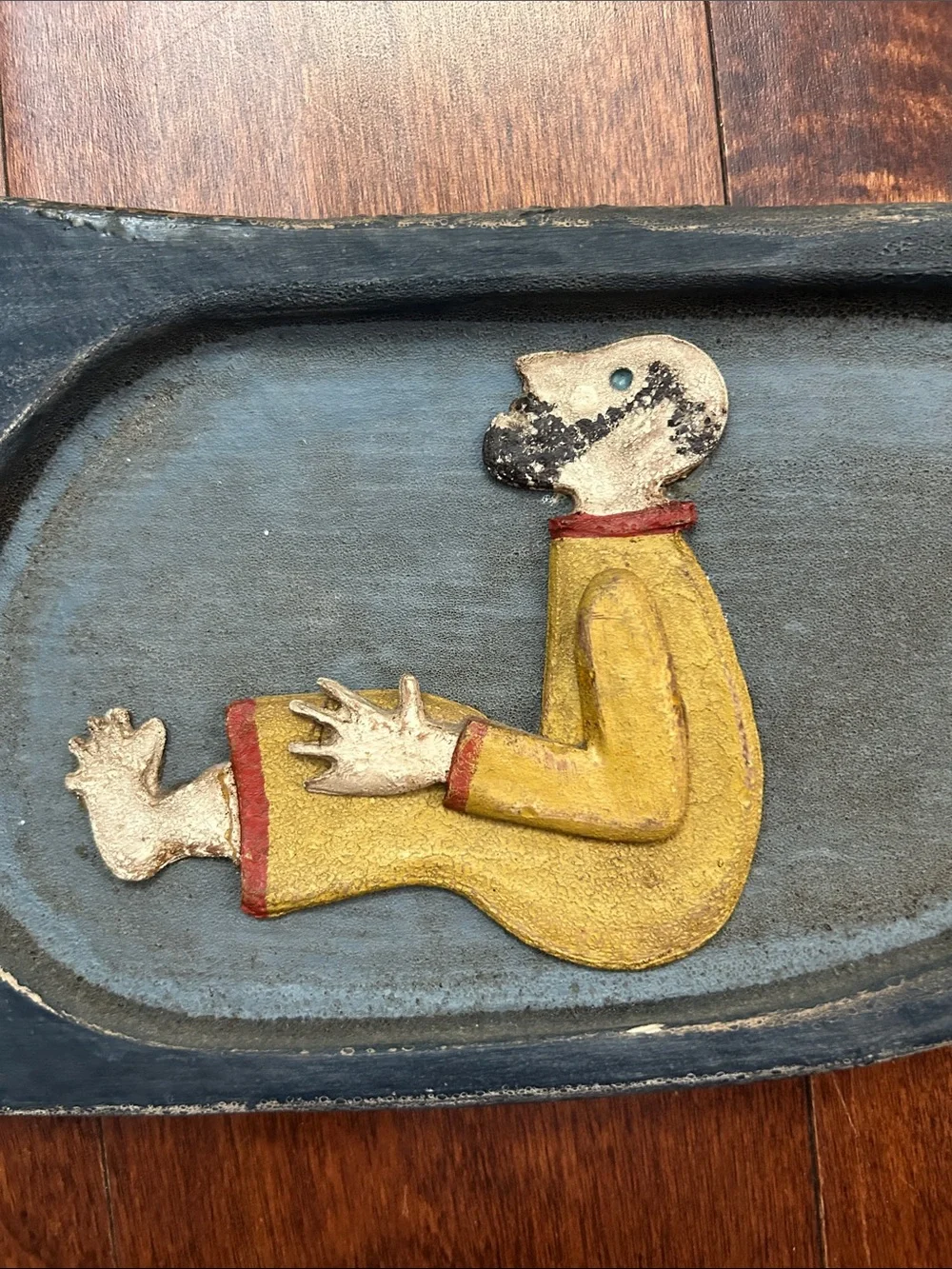 Vintage Folkart Wall Hanging, Jonah and the Whale, Artist Signed